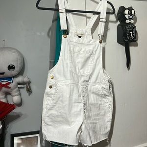 White shorts overalls